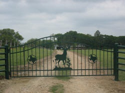 Double arch classic gate from Brenham Iron Works.