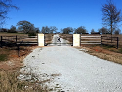 Double arch classic gate from Brenham Iron Works.