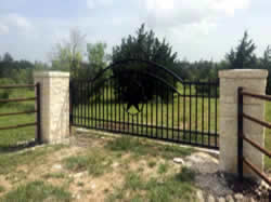 Double arch classic gate from Brenham Iron Works.