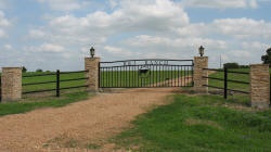 Double arch classic gate from Brenham Iron Works.