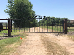 Double arch classic gate from Brenham Iron Works.