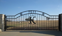 Double arch classic gate from Brenham Iron Works.