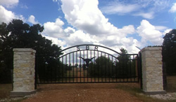 Double arch classic gate from Brenham Iron Works.