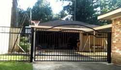 Double arch classic gate from Brenham Iron Works.