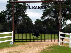 Double arch classic gate from Brenham Iron Works.