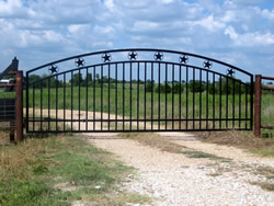 Double arch gate from Brenham Iron Works.