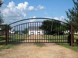 Double arch gate from Brenham Iron Works.