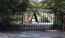 Double arch gate from Brenham Iron Works.