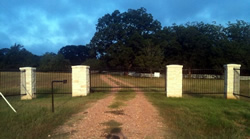 Double arch gate from Brenham Iron Works.