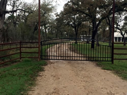 Double arch gate from Brenham Iron Works.