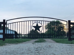 Double arch gate from Brenham Iron Works.