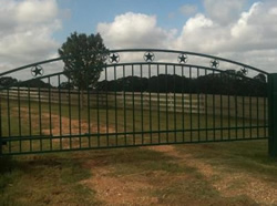 Double arch gate from Brenham Iron Works.