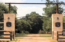 Double arch gate from Brenham Iron Works.