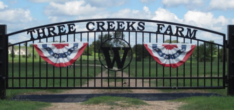 Double arch gate from Brenham Iron Works.