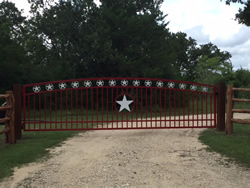 Double arch gate from Brenham Iron Works.