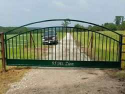 Double arch gate from Brenham Iron Works.