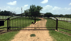 Double arch gate from Brenham Iron Works.