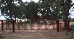 Double arch gate from Brenham Iron Works.