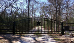 Double arch gate from Brenham Iron Works.