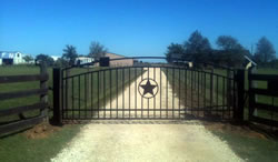 Double arch gate from Brenham Iron Works.