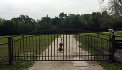 Double arch gate from Brenham Iron Works.