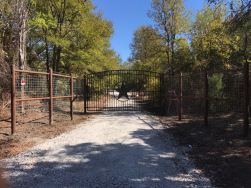 Double arch gate from Brenham Iron Works.