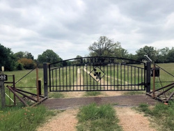 Double arch gate from Brenham Iron Works.