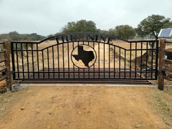 Double arch gate from Brenham Iron Works.